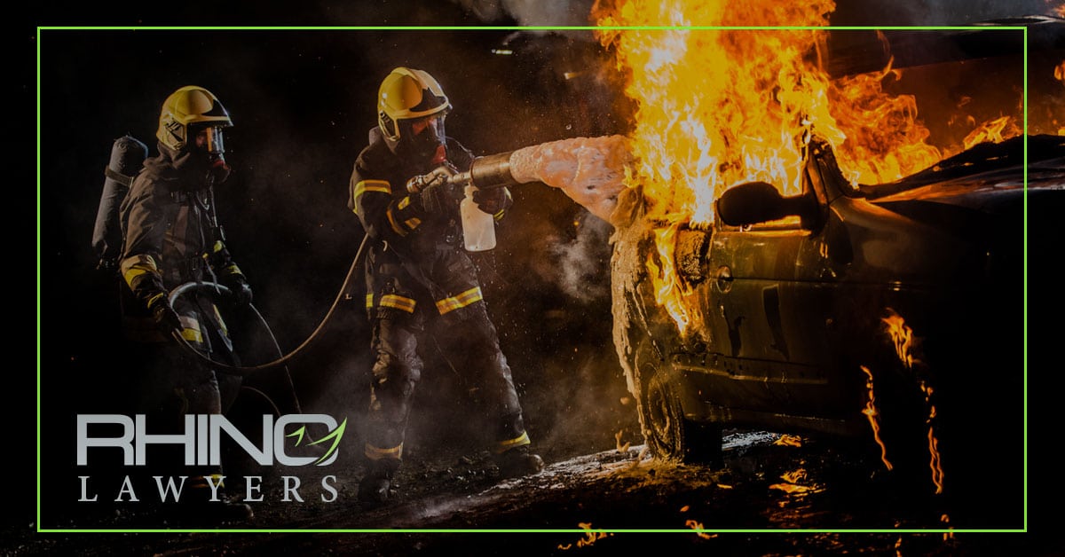 Driver Causes Fiery Crash
