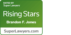 Insignia de SuperLawyers Rising Stars de Brandon F. Jones