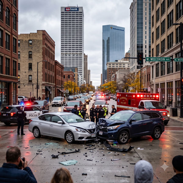 Accidente de coche en Milwaukee